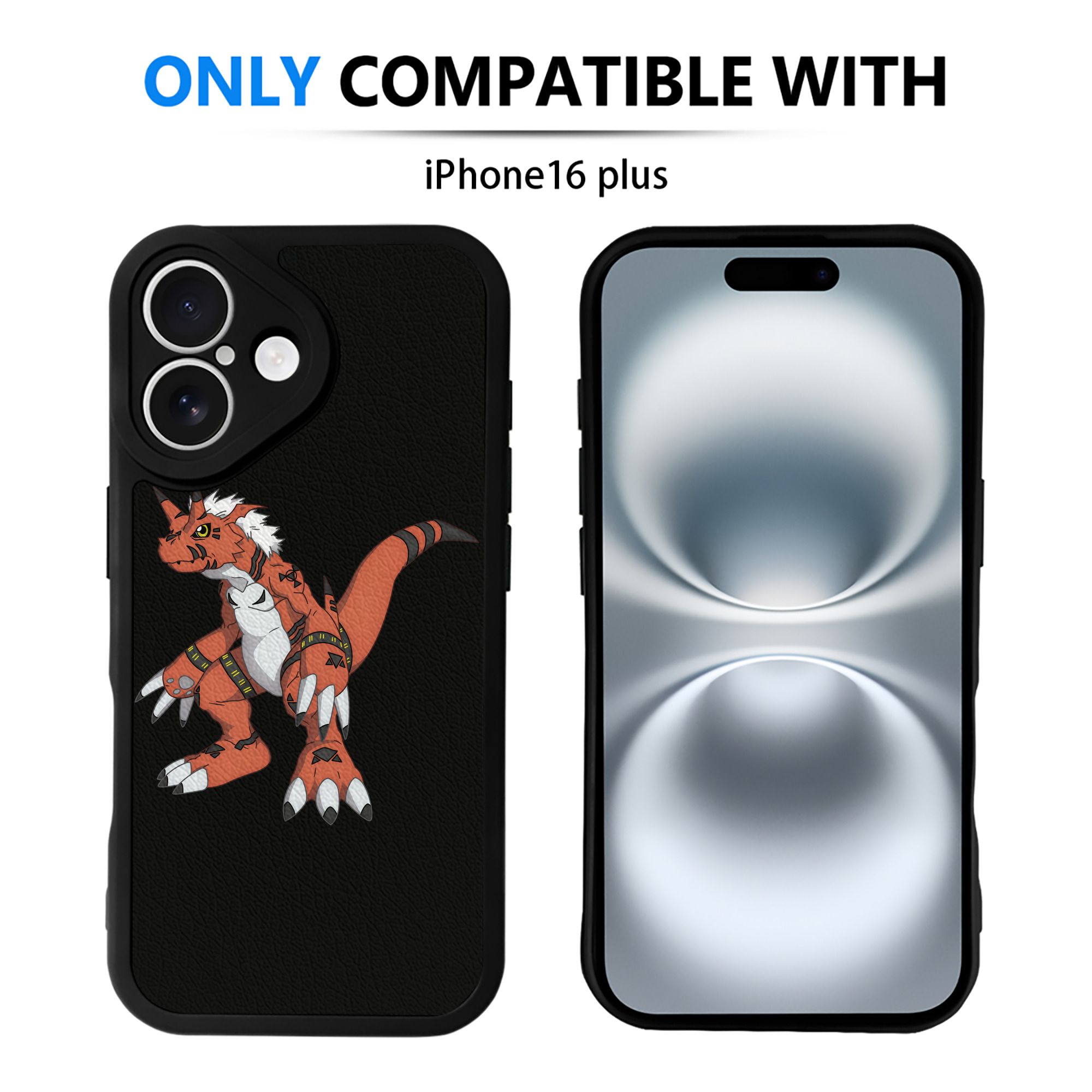 （画像用） Digimon デジタルモンスター/デジモン 【iPhone 16シリーズ対応】シリコンスマホケース（レザー調） 材質：シリコン